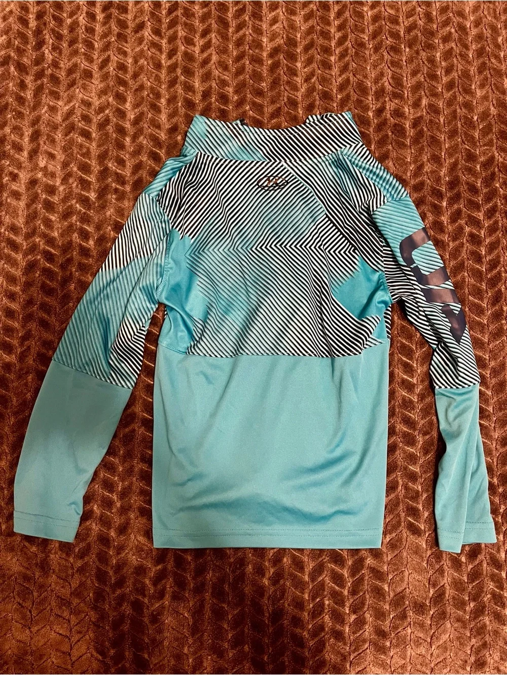 Under Armour Boys Aqua Quarter-Zip Athletic Top